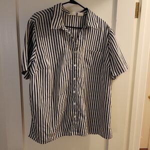 Jaclyn Smith Plus striped button up blouse size 18W